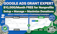 setup manage and optimize google ads grant for nonprofit 501c3
