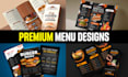 design professional restaurant food menu layout