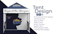 create custom canopy tent, feather flag, and backdrop banner design