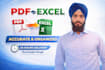 manual PDF to word or excel conversion with clean formatting