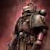 draw detailed warhammer 40k character in grimdark style