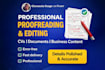 proofread and edit your document, CV or business content professionally