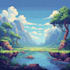 draw pixel art scene and background for your game