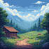 make pixel art scene or background