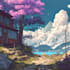 make a chill lofi style outdoor landscape art