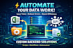 build custom automated data pipelines and backend workflows