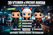 create 3d vtuber model, vrchat avatar, vtuber character 3d vroid, 3d funko pop
