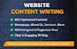 write SEO optimized website content and blog posts