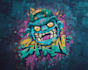 manually design graffiti street art canvas