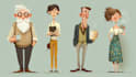 illustrate people in cartoon