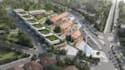turn unbuilt space to building complex, urban planning design, landscape render