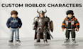 create low poly roblox avatar model, 3d character design, roblox game character