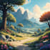 create stylized environment illustration background art