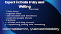 do accurate data entry, writing and transcription fast