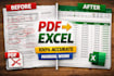 pdf files convert to excel, word and data entry