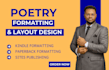 peotry book formatting, adobe indesign, kindle formatting, paperback formatting