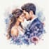 create romantic watercolor portrait for couples