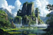do fantasy background and landscape