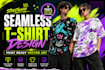 design seamless tshirt pattern and streetwear print ready vector design