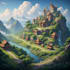 illustrate environments, landscapes, board game, concept art