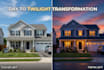 convert day to night, dusk, twilight photo realistically
