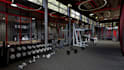 design a modern gym interior with functional and aesthetic layout