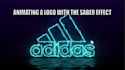 create a professional neon saber logo animation