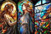 create stained glass style illustration