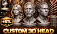 custom 3d head face portrait for 3d printing