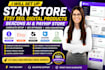 set up stan store design etsy SEO digital products and beacons ai store, payhip