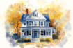 watercolor a house portrait