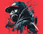 paint real graffiti art on the street wall
