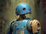 create a stunning robot character illustration