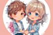 draw cute couple chibi illustration