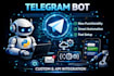build a professional custom telegram bot via python, telegram bot automation