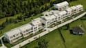 develop residential complex, real estate housing design, cgi exterior rendering