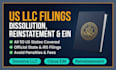 file US llc dissolution, reinstatement, amendment, or close ein