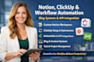 build notion workspace workflow automation blog API integration clickup systems