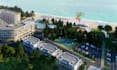 visualize beach resort,waterfront property design,hotel complex,cgi urban render