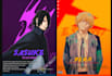 create a anime poster or noir anime art