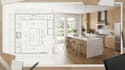 design a custom kitchen with 2d layout and 3d render using 2020 design