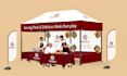 design canopy tents, flags, roll up banner and tablecloth
