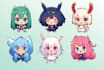 design cute animals emoticon, stickers, character, chibi