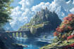do fantasy background and landscape