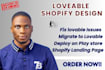 build lovable ai shopify website, saas app deployment shopify website design