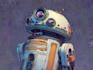 design futuristic sci fi robot character illustration