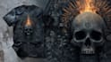 draw a custom dark surrealism for apparel