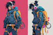 design anime character , cyberpunk character