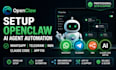 setup openclaw ai agent automation, whatsapp, telegram, n8n, claude code app fix