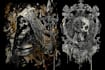 create dark art, metal, gothic illustration